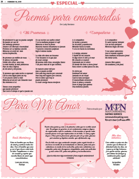 Poemas y Cartas de Amor celebran el Día de San Valentín