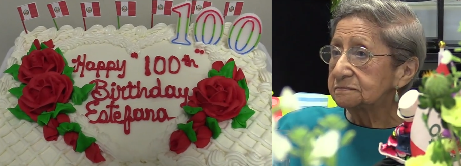 Festejan el cumpleaños # 100 de dama peruana en Huntington