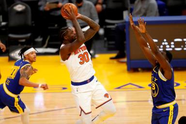 Barrett y Randle impulsan a los NY Knicks a ganar Curry y los Warriors