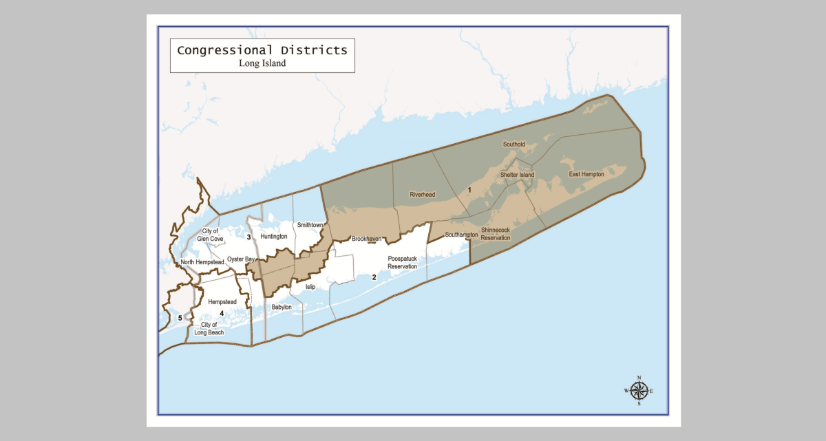 Nuevo mapa del distrito congresional del East End propuesto se extiende hasta Nassau