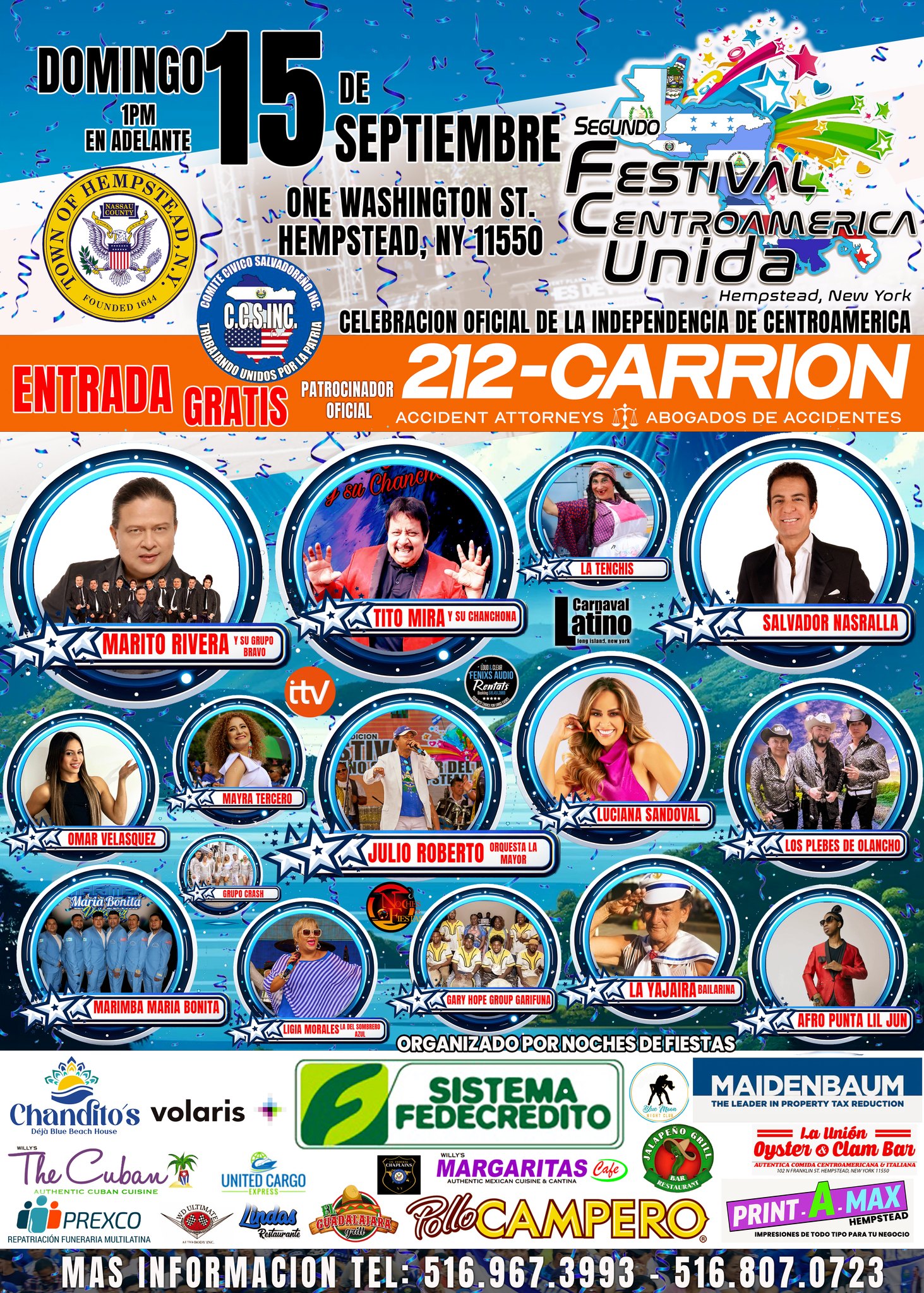 Invitan al 2do. festival gratuito "Centroamérica Unida" en Hempstead, Long Island