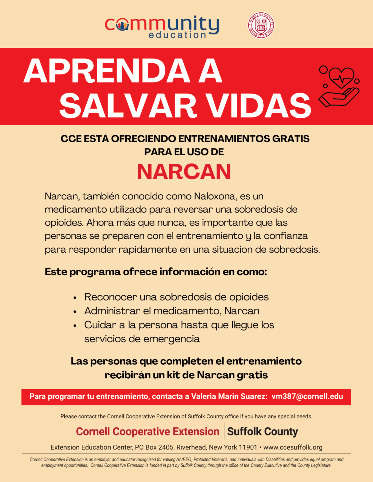 Entrenamiento en Narcan enseña cómo actuar ante una sobredosis por opioides