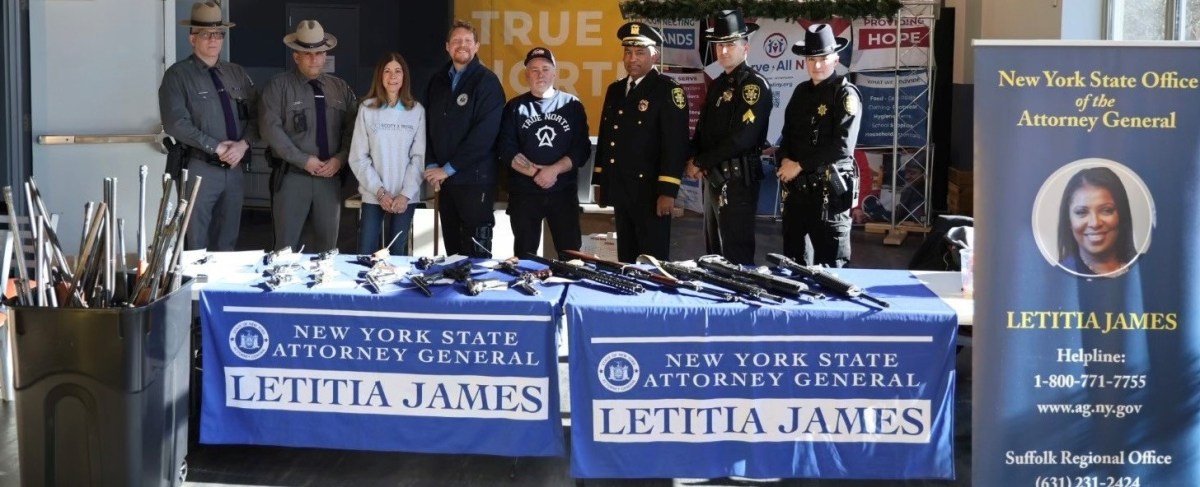 Fiscal General James anuncia que se entregaron 111 armas en evento 'Gun Buyback' en Suffolk