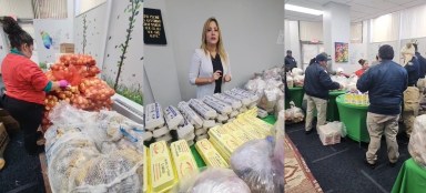 Familias del condado de Nassau reciben bolsas con alimentos gratuitos