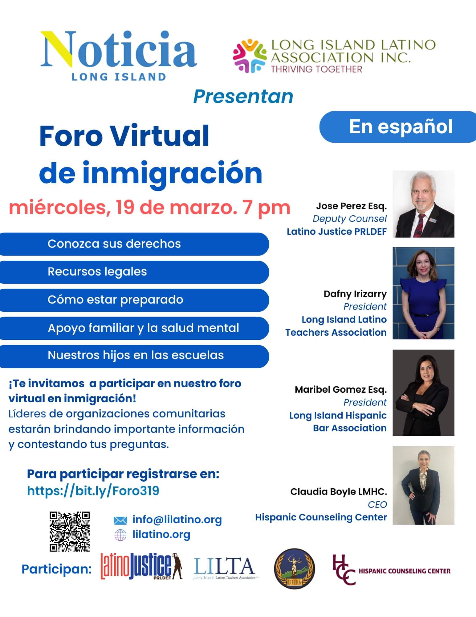 Invitan a informarse en Foro Virtual de Inmigración en Español este 19 de marzo